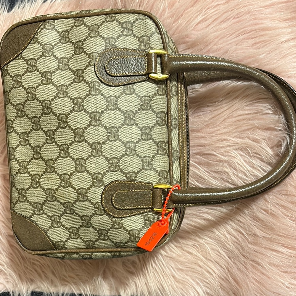 Gucci Brown Monogram Small Dome Handbag, Authentic, Vintage, Pre Loved - Picture 2 of 16